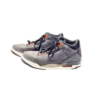 Nike Air Jordan 3 Retro Fear Pack Sneakers Men Size 9 Gray Night Stadium Orange